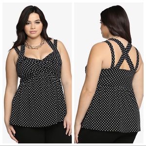 Torrid Polkadot Crisscross Babydoll Top Size 5X